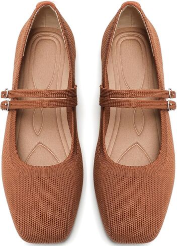 Womens Woven Ballet Flats, Foldable Mary Jane Shoes for Casual Wear | Woven Knit Texture,Breathable Upper,Adjustable Strap,Foldable Travel,Cushioned Sole,Spring Fall Daily Walking Errands in Kuwait