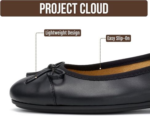Project Cloud Ballet Flats for Women - Non-Slip Womens Flats | Durable Genuine Leather Insole and Lightweight Design with Comfortable Memory Foam Flats for Everyday Wear in Kuwait