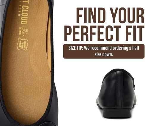 Project Cloud Ballet Flats for Women - Non-Slip Womens Flats | Durable Genuine Leather Insole and Lightweight Design with Comfortable Memory Foam Flats for Everyday Wear in Kuwait