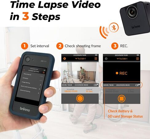 Brinno BCC200-BLE Time Lapse Camera, Indoor Construction & Remodeling Projects Use, Bluetooth Remote Controller (2-Pack) in Kuwait