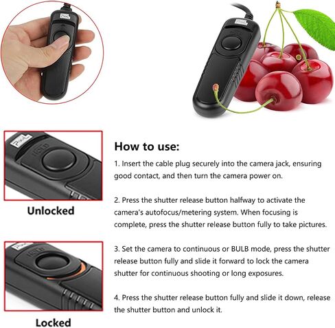 Wireless Remote Control Camera Shutter Release RC-201L1 for Panasonic S5, S1, G95, G91, G90, FZ10002, G9, GH5, GH6, G85, G81, G70, GH4, GH3, FZ2500, FZ2000 in Kuwait