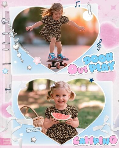 Toddler Girls 2 Piece Outfits | Puff Sleeve, Cute, Summer, Breathable, Stretchy, Casual, for Baby in Kuwait