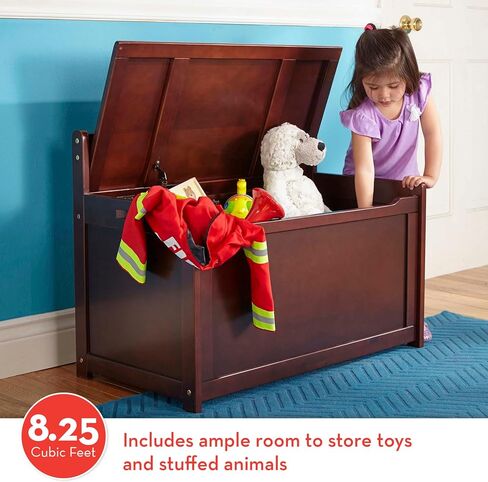 Melissa & Doug Wooden Toy Chest, Toy Storage Box with Hinged-Lid, Playroom Furniture for Kids Ages 3+ (Espresso) in Kuwait