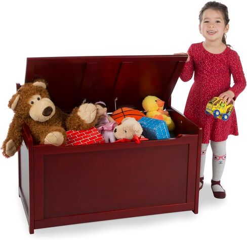 Melissa & Doug Wooden Toy Chest, Toy Storage Box with Hinged-Lid, Playroom Furniture for Kids Ages 3+ (Espresso) in Kuwait