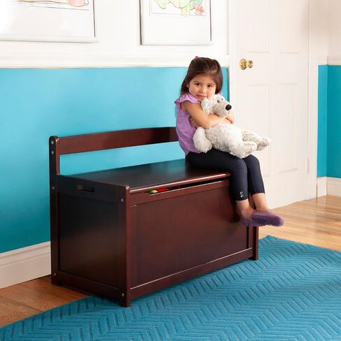 Melissa & Doug Wooden Toy Chest, Toy Storage Box with Hinged-Lid, Playroom Furniture for Kids Ages 3+ (Espresso) in Kuwait