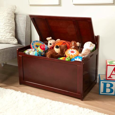 Melissa & Doug Wooden Toy Chest, Toy Storage Box with Hinged-Lid, Playroom Furniture for Kids Ages 3+ (Espresso) in Kuwait