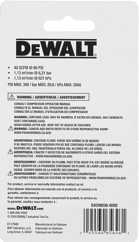 DEWALT 1/4-Inch Body Industrial Air Plug 2-Pack and 3/8-Inch MNPT: High-Flow Design, 300 PSI in Kuwait