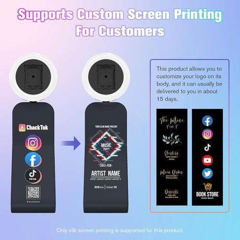 Portable Photo Booth Machine for iPad 12.9in 11in 10.9in 10.2in with Software APP Control Lights/Photo/Sharing, Removable for Cloth Pouch, Silkscreen,Honeycomb Case in Kuwait