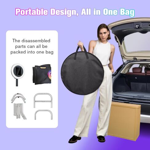 Portable Photo Booth Machine for iPad 12.9in 11in 10.9in 10.2in with Software APP Control Lights/Photo/Sharing, Removable for Cloth Pouch, Silkscreen,Honeycomb Case in Kuwait