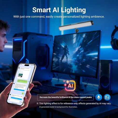 NEEWER Dual Sided RGB LED Streaming Key Light, Smart Desk Lamp Compatible with Alexa Google Assistant for Gaming Video Conference, 16 Million Colors, 2700K-7000K/CRI97+ Studio Tube Lighting, NG01 in Kuwait
