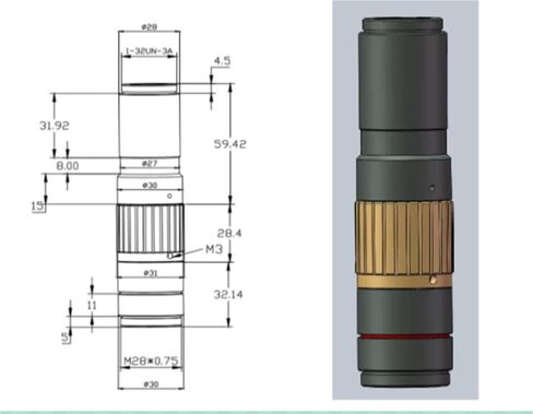 15:1 Continuous Zoom Industrial Lens 1.5X-3X C/CS Mount Machine Vision Microscope in Kuwait