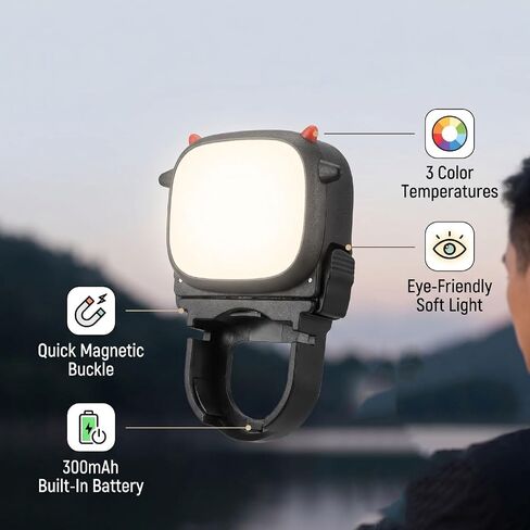 EBTOOLS Magnetic Fill Light for 4, Video Light, 3 Color Temperatures | 3 Color Temperatures 3000K 4200K 6500K Video Light with Ra95+ CRI 300mAh Battery in Kuwait
