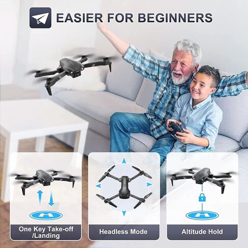 DRONEEYE 4DV13 Drone with 1080P HD Camera for Kids Adults,Remote Control Helicopter Quadcopter for Beginners boy Toys Gift,Waypoint Functions,Altitude Hold, Gesture Selfie,3D Flips,2 Batteries,Black in Kuwait