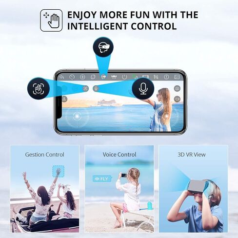 DRONEEYE 4DV13 Drone with 1080P HD Camera for Kids Adults,Remote Control Helicopter Quadcopter for Beginners boy Toys Gift,Waypoint Functions,Altitude Hold, Gesture Selfie,3D Flips,2 Batteries,Black in Kuwait