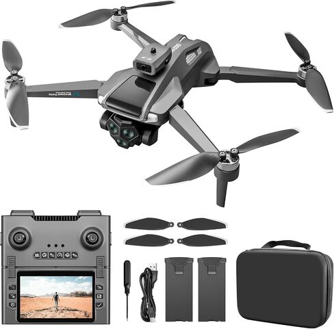 M66M Drone with 2K Camera for Adults, Foldable RC Camera Drone Gifts | with 4.3" HD Display, Obstacle Avoidance, Altitude Hold, Headless Mode, One Key Take Off/Land, 3D Flips, 60 Mins Flight Time in Kuwait