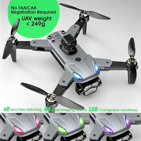 4K Drone with Camera for Adults, Foldable quadcopter drone with 4.3-inch screen remote controller,Automatic obstacle avoidance,One-Key Takeoff & Auto Follow,Under 249g，Brushless Motor FPV Drone (black) in Kuwait