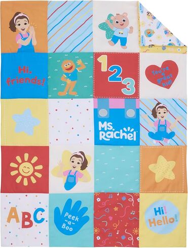 Ms. Rachel Patchwork 4 Piece Toddler Bed Set-Comforter, Fitted & Flat Sheets, Reversible Pillowcase in Kuwait