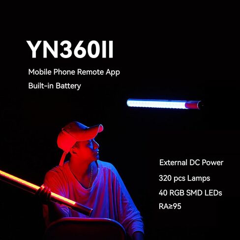 YONGNUO YN360 II YN360II LED Video Light Ice Light, 3200K-5600K Bi-Color RGB Full Color, CRI≥95 + APP + Remote Control in Kuwait