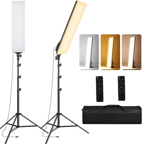 2 Pack LED Video Light Kit 23.6", SEDGEWIN Photography Lighting 2500-7500K Dimmable Photo Studio Light 36W Streaming Light with Remote Control & Stand for YouTube TikTok Video Recording Gaming in Kuwait