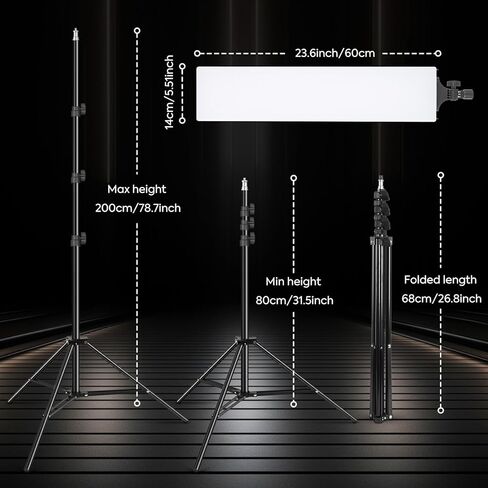 2 Pack LED Video Light Kit 23.6", SEDGEWIN Photography Lighting 2500-7500K Dimmable Photo Studio Light 36W Streaming Light with Remote Control & Stand for YouTube TikTok Video Recording Gaming in Kuwait