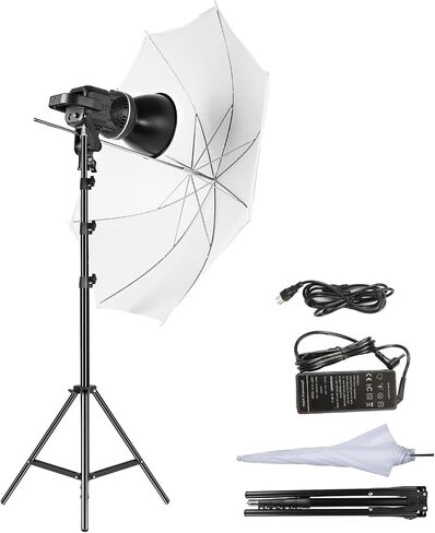 GVM 80W LED Video Light with Soft Umbrella & Tripod, Studio Light Kit with Bowens Mount, CRI 97+, 7990lux/1m, APP Control, 5600K Continuous Output Lighting for Studio/Podcast/Content Creator in Kuwait