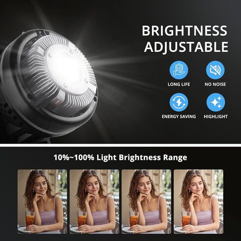 GVM 80W LED Video Light with Soft Umbrella & Tripod, Studio Light Kit with Bowens Mount, CRI 97+, 7990lux/1m, APP Control, 5600K Continuous Output Lighting for Studio/Podcast/Content Creator in Kuwait