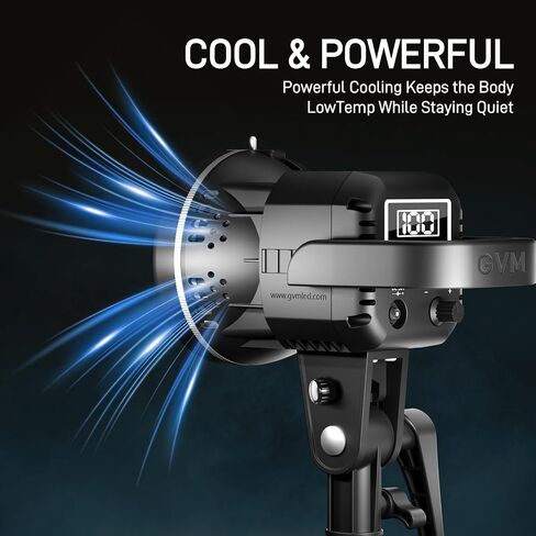 GVM 80W LED Video Light with Soft Umbrella & Tripod, Studio Light Kit with Bowens Mount, CRI 97+, 7990lux/1m, APP Control, 5600K Continuous Output Lighting for Studio/Podcast/Content Creator in Kuwait