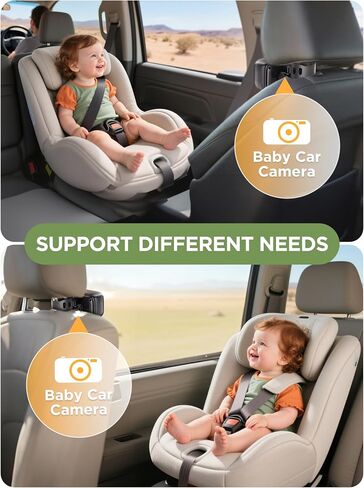 Wireless Baby Car Camera & 360° Rotating 4.3'' 1080P Video Car Baby Monitor | 40 Hrs Rechargeable Battery, Auto 940mn Night Vision & Sleep Mode, Rear Facing Back Seat Cam, Newborn Essential New Mom gift in Kuwait