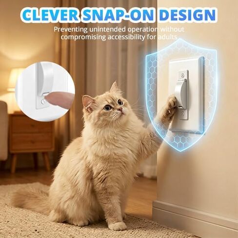 4 Pcs Light Switch Cover Guard, White Light Switch Lock, Light Switch Guard, Child Proof Light switch cover to Prevent Accidental ON/OFF from Kids, Pets & Bumps, Includes Screws in Kuwait