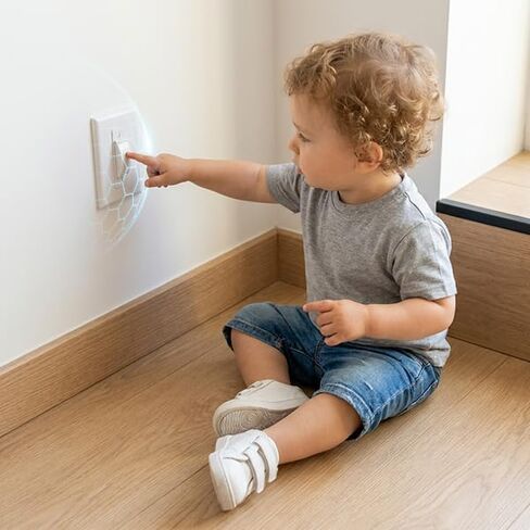 4 Pcs Light Switch Cover Guard, White Light Switch Lock, Light Switch Guard, Child Proof Light switch cover to Prevent Accidental ON/OFF from Kids, Pets & Bumps, Includes Screws in Kuwait