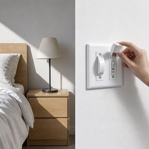 4 Pcs Light Switch Cover Guard, White Light Switch Lock, Light Switch Guard, Child Proof Light switch cover to Prevent Accidental ON/OFF from Kids, Pets & Bumps, Includes Screws in Kuwait