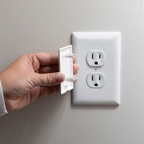 Qdos Safety StayPut Double Outlet Plug Cover - One Plug Covers Both Outlets! Secure Fit and Beveled Edges Prevent Small Fingers from Removing Unlike Other Products| Fits All Outlets | 12 Pack | White in Saudi Arabia