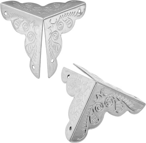 Piutouyar 48 Pcs Antique Box Corner Protectors, 1"x1"x1", Bronze | 25mm Metal Cabinet Corner Protectors, Triangle Edge Corners Guards, For Furniture Decorative, Jewelry box, with Screws in Kuwait