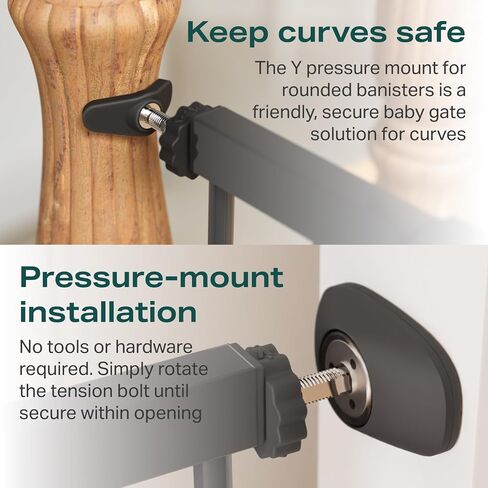 Cumbor 2 Pack 30-40.6 in Baby Gate for Stairs and Doorways, Dog Gate Black | Mom's Choice Awards Winner, Double Lock, 2-Way Swing, Auto Close Child Gate for Toddler & Pets, Pressure or Hardware Mounted in Kuwait