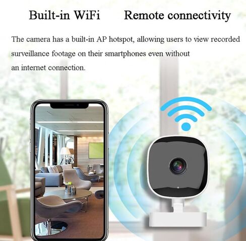 2 Pack WiFi Wireless Infrared Camera, 360° Rotatable Removable Plug-in Indoor Home Monitoring Camera in Kuwait