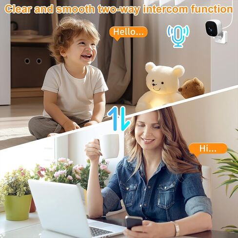 2 Pack WiFi Wireless Infrared Camera, 360° Rotatable Removable Plug-in Indoor Home Monitoring Camera in Kuwait