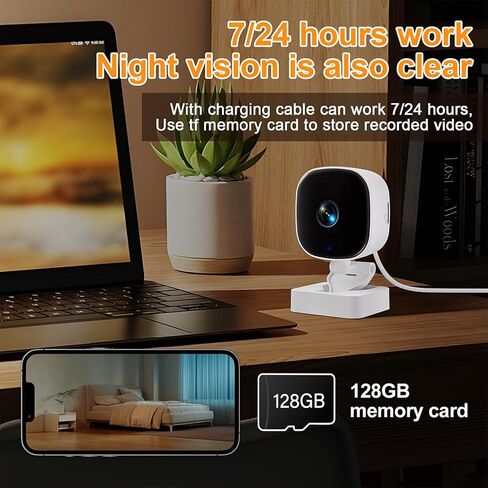 2 Pack WiFi Wireless Infrared Camera, 360° Rotatable Removable Plug-in Indoor Home Monitoring Camera in Kuwait