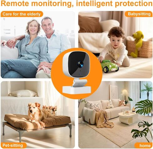 2 Pack WiFi Wireless Infrared Camera, 360° Rotatable Removable Plug-in Indoor Home Monitoring Camera in Kuwait