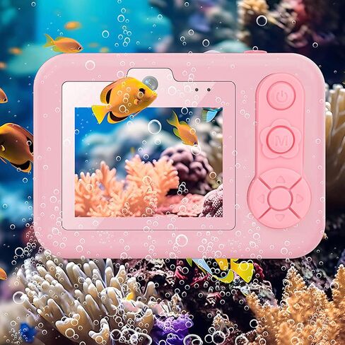 Kids Camera Toy, 48MP Waterproof Underwater Camcorder with 2.4 Inch LCD Screen HD Video Digital Camera for Girls Boys Swimming Beach Travel in Kuwait