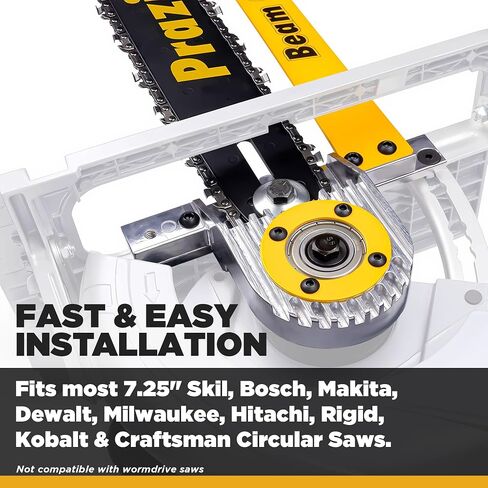 Prazi 12" Beam Cutter Attachment for Circular Saws – For 7-1/4" Circular Saws, Non-Worm Drive – Increase Cut Depth from 2-1/2" to 12" in Kuwait
