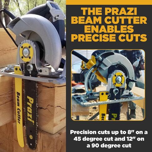 Prazi 12" Beam Cutter Attachment for Circular Saws – For 7-1/4" Circular Saws, Non-Worm Drive – Increase Cut Depth from 2-1/2" to 12" in Kuwait