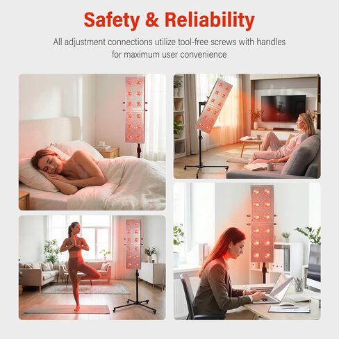 Near Infrared Light Stand with Wheels Red Light Holder Angle | Rolling Base Lamp Holder for Red Light Panels Home in Kuwait