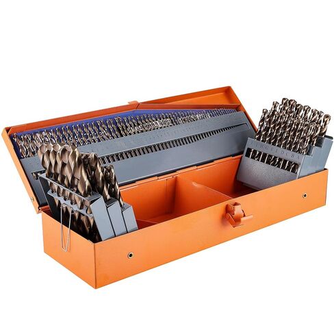 29Pcs Cobalt Drill Bit Set, 135 Degree Tip High Speed Steel with Black and Gold Finish, Stainless Steel, Plastic, and Wood with Metal Indexed Storage Case 1/16"-1/2" in Saudi Arabia