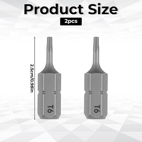 2pcs 1/4" Hex Shank 1" Length Torx Bit, Screwdriver Bits Magnetic Precision | for Furniture Assembly, Mechanical Equipment Installation, Car Repair in Kuwait