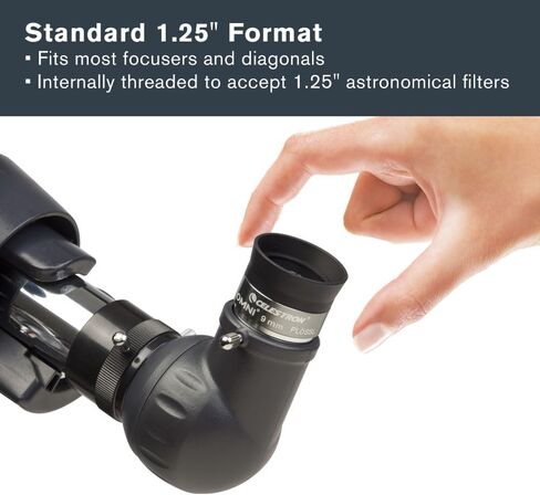 Celestron Omni 9mm 1.25" Telescope Eyepiece for Crisp Lunar & Planet Views | Moon & Planet Viewing, 4-Element Plössl Design, Fully Multi-Coated Optics, Sharp High-Contrast Views, Blackened Edges in Kuwait