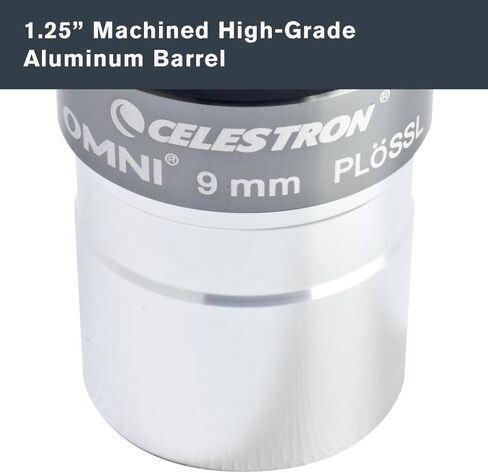 Celestron Omni 9mm 1.25" Telescope Eyepiece for Crisp Lunar & Planet Views | Moon & Planet Viewing, 4-Element Plössl Design, Fully Multi-Coated Optics, Sharp High-Contrast Views, Blackened Edges in Kuwait