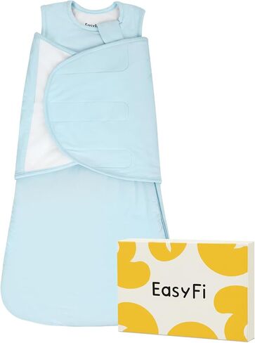 Rayon Made from Bamboo 1.0 TOG Adjustable Swaddle Sleep Sack 3-6 Months | 4-Way Adjustable Transitional Swaddle 2-Way Zipper Baby Wearable Blanket in Kuwait