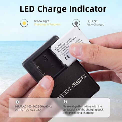 EN-EL19 Battery Charger Compatible with Nikon Coolpix A100 S100 S3100 S3200 S3300 S3500 S3600 S4100 S4300 S5200 S6500 S6600 S6800 S6900 S7000 Cameras, Replacement for Nikon MH-66 Charger in Kuwait