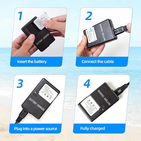 EN-EL19 Battery Charger Compatible with Nikon Coolpix A100 S100 S3100 S3200 S3300 S3500 S3600 S4100 S4300 S5200 S6500 S6600 S6800 S6900 S7000 Cameras, Replacement for Nikon MH-66 Charger in Kuwait