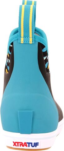 XTRATUF 6" Women’s Salmon Sisters Ankle Deck Boot - Size 9, Black - Lightweight, 100% Waterproof Rubber Footwear - Non-Marking, Slip-Resistant Outsole - Moisture-Wicking Liner in Kuwait